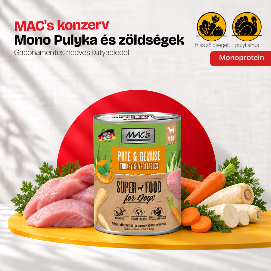 MAC's Mono Pulyka zöldségekkel konzerv (6x800g)