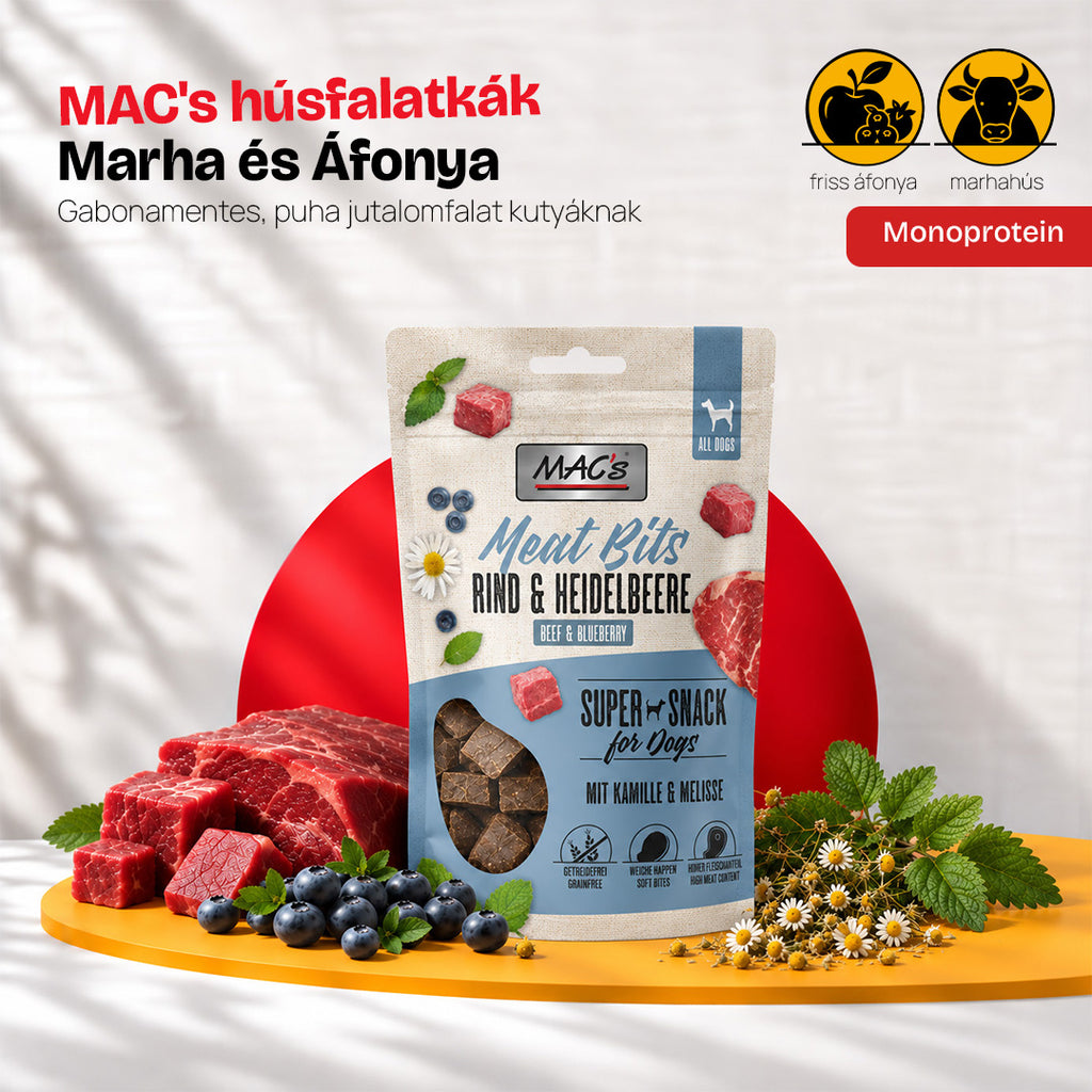 MAC's Mono húsdarabkák Marha és Áfonya 90g