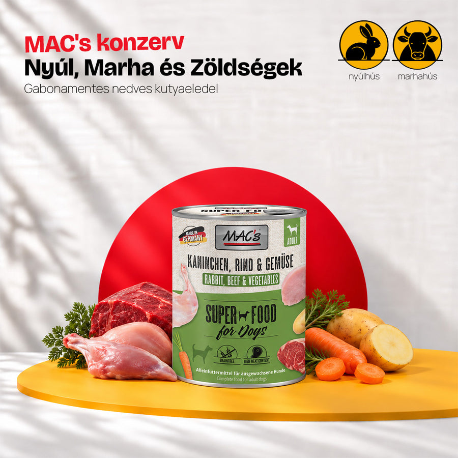 MAC's  Nyúl, Marha és Zöldségek konzerv (6x800g)